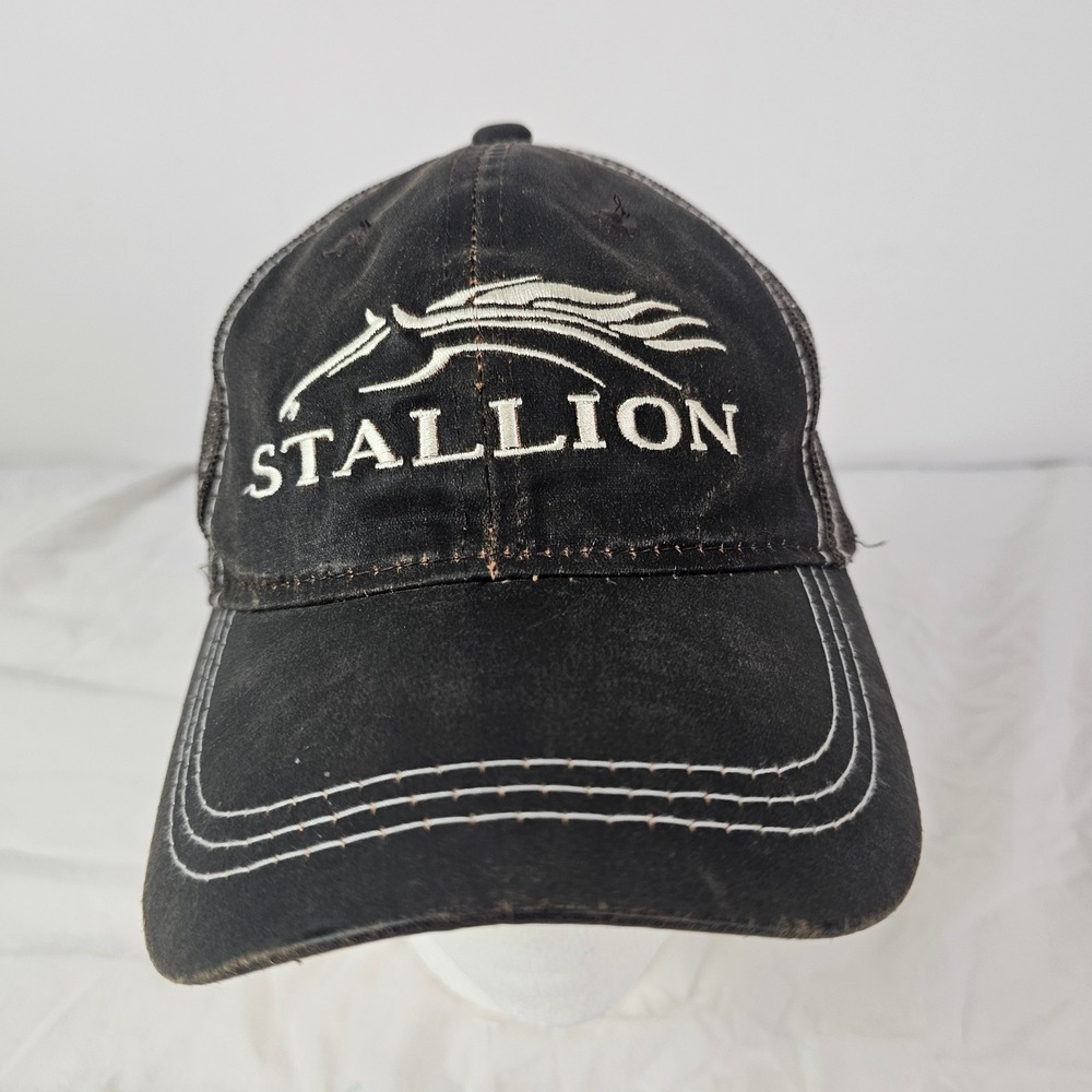 Outdoor Cap Stallion Trucker Hat Brown Mesh Back Embroidered Horse Logo OSFM